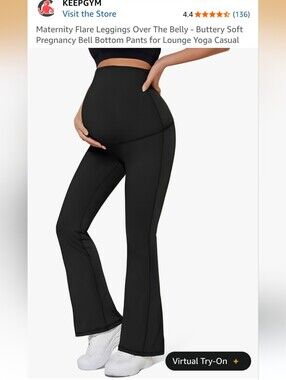 Maternity Flare Yoga Pants - Black Set Of 2 Extra Long